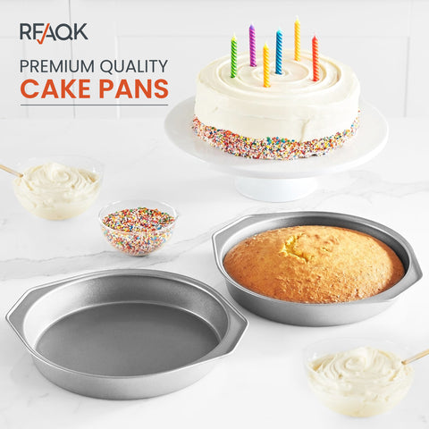 Nonstick Round Baking Cake Pan, 9 Inch, Set of 2, Gray, 10.7x9.7x1.5cm
