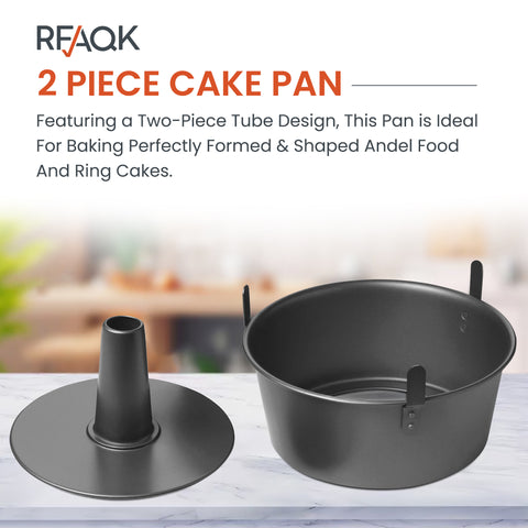 Professional 2-Piece 9.5-Inch Angel Food Cake Pan with Feet, 9.5 x 4