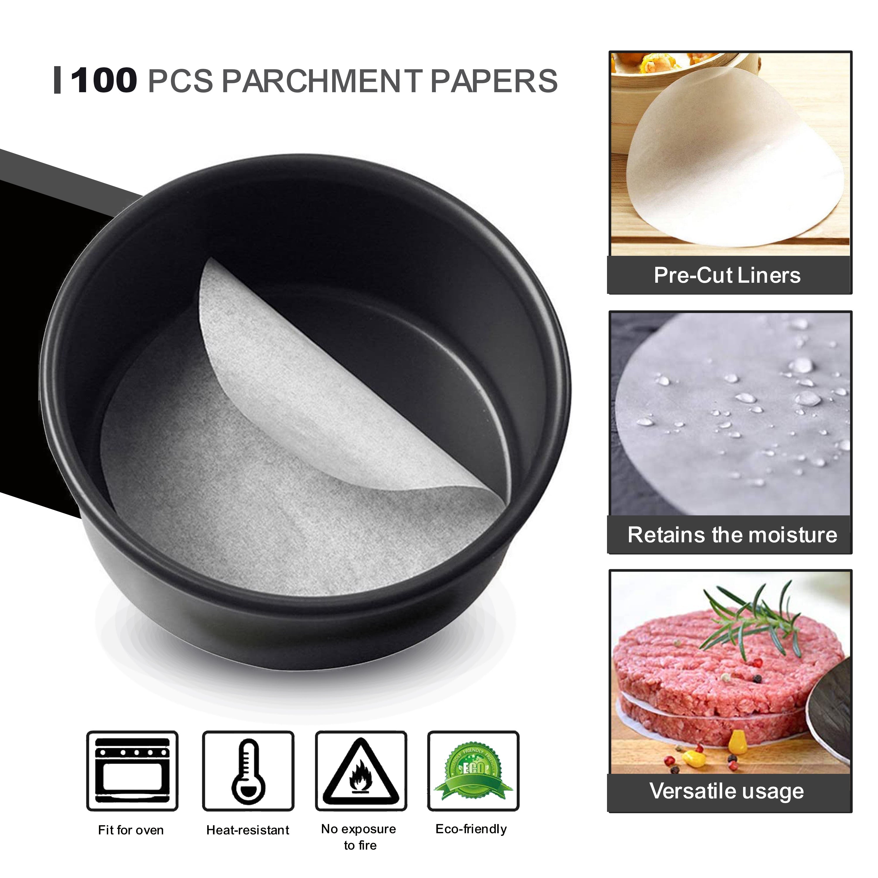 thumbnail image 2 of 100 Sheets 12x12 Inch Unbleached Parchment Paper - For Baking Cookies, Oven & Air Fryer 2 of 11