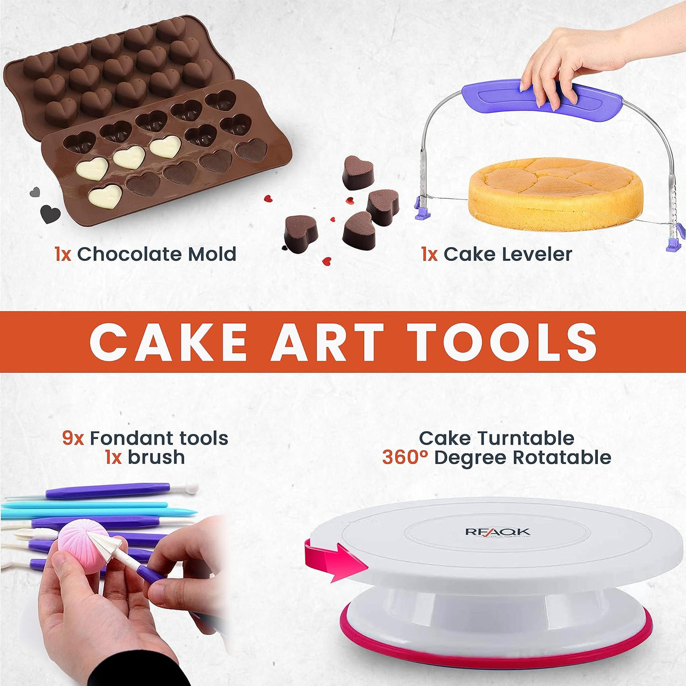 Cake Decorating 65-Piece Kit With Turntable, Piping Tips, Spatulas & More - Complete Baking Supplies Set Piping Tips Collection