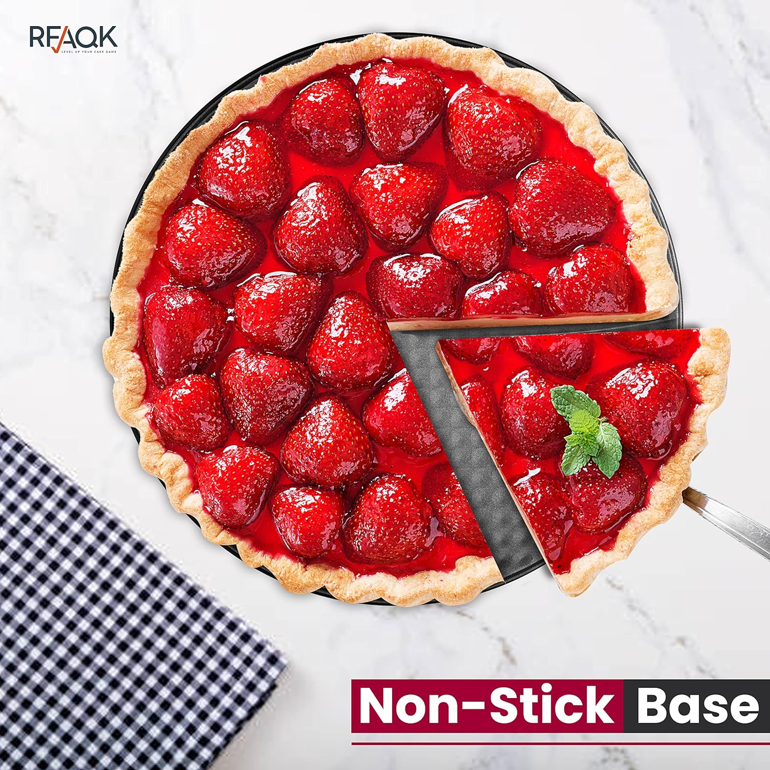 RFAQK 8 Inch Springform Cake Pan-Nonstick Baking Set with Removable Bottom,Leakproof Cheesecake Pan with 50Pcs Parchment Papers,(E-Book Included)