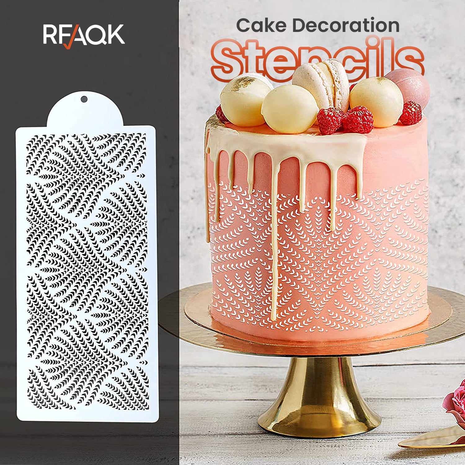 3 Plastic stencils - cake accessories - RFAQK