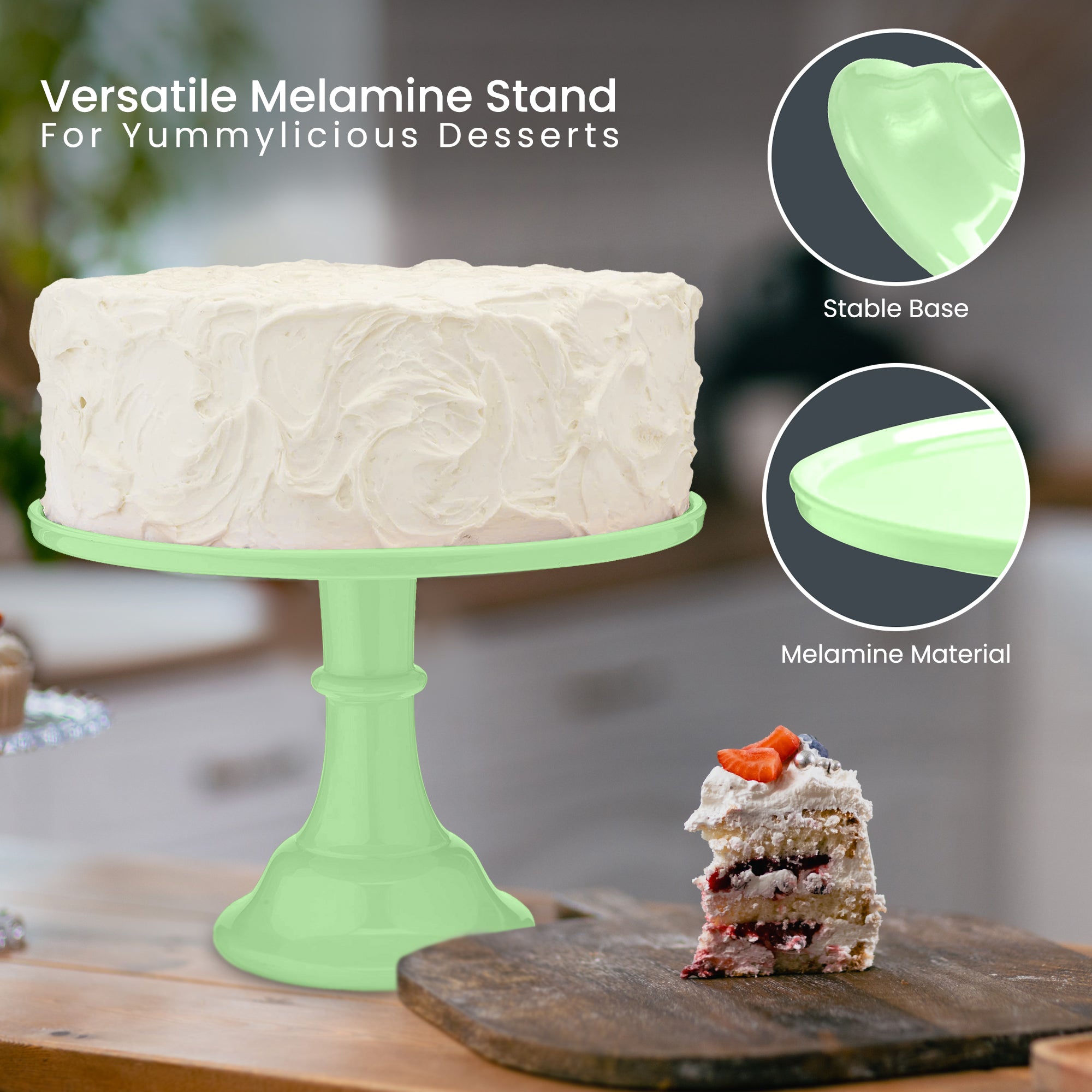 Melamin Cake tray Mint Green (11 inches) -RFAQK